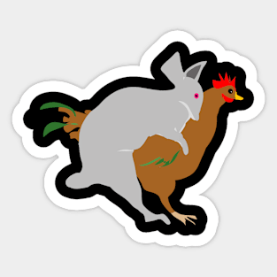 Rooster and rabbit breeding make love Sticker